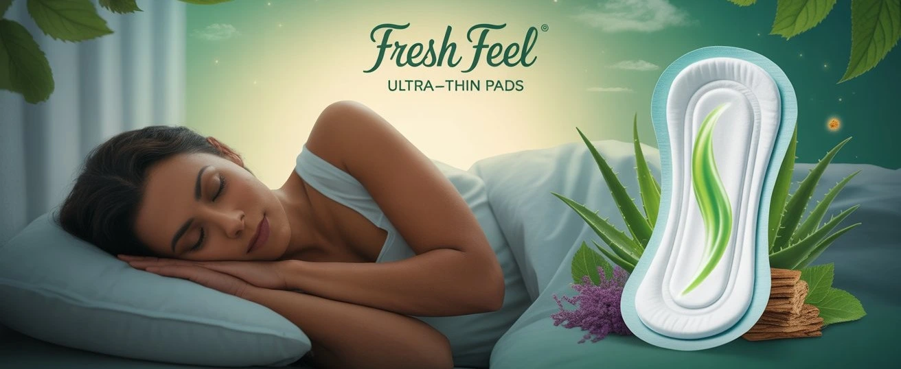 Fresh Feel Herbal Cotton Pads - Natural comfort for menstrual care